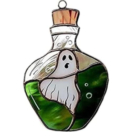 Halloween Hanging Decoration Window Acrylic Vivid Ghost Bottle Hanging Pendant Suncatcher Decoration Crafts