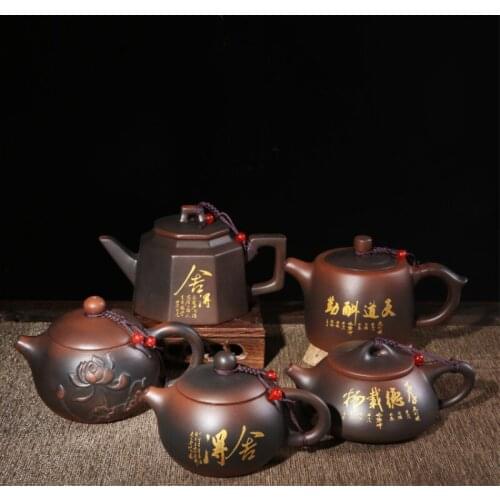 Yixing original ore purple sand tea set pot Pure semi-manual single pot Dahongpao Xi Shi tea Chinese Kung Fu Tea Set Gift