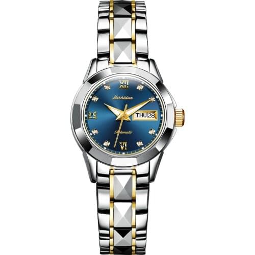 JSDUN-Luxury Brand Sapphire Mechanical Ladies Watch, Tungsten Steel Material, Waterproof, High-Quality Fashion Simple Watch 8813