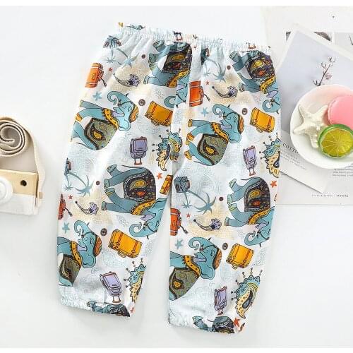 New Spring Summer Kids Leggings Boys Girls Thin Anti Mosquito Pants Candy Color Cotton Bloom Pants Trousers Baby Clothing