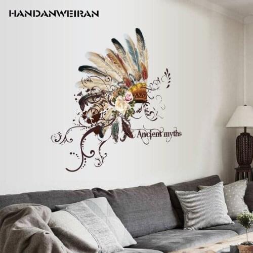 Uae hat fashion personality restaurant entrance, TV wall, decorative feather, home decoration stickers
