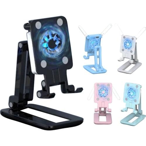 Fashion And Cool Multi-Function Adjustable Desktop Phone Holder With Fill Lamp Cooling Fan For 11inch Phone Tablet