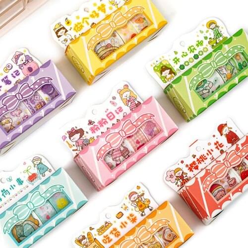Brand New 5Pcs/Set Daily life of Funny Girls Washi Tape Adhesive Tape DIY Scrapbooking Sticker Label Masking Tape