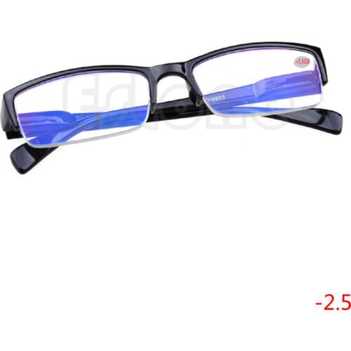 New Unisex Women Men Clear Semi-rimless Eyeglass Myopia Glasses Black Frames -1 -1.5 -2 -2.5 -3 -3.5 -4 WY2703