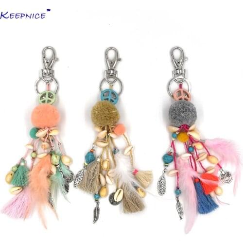 New Fashion Car Key Chains Lanyards Key Ring Key Finders Feather Tassel Keychains Pompous Pendants Bag Rings Keychains