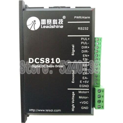 Original Leadshine DC servo drives DCS810 work 24-80 VDC out 1A to 20A fit for DCM50207/DCM50205 DC Brush servo motor
