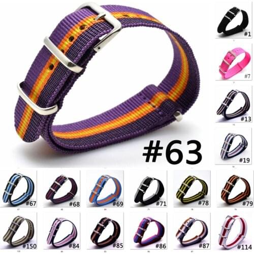 20mm Rainbow Nylon Watchbands Nato Army Sport Strap Striped Woven Fabric Wristband Substitute Dw Watch Buckle Belt