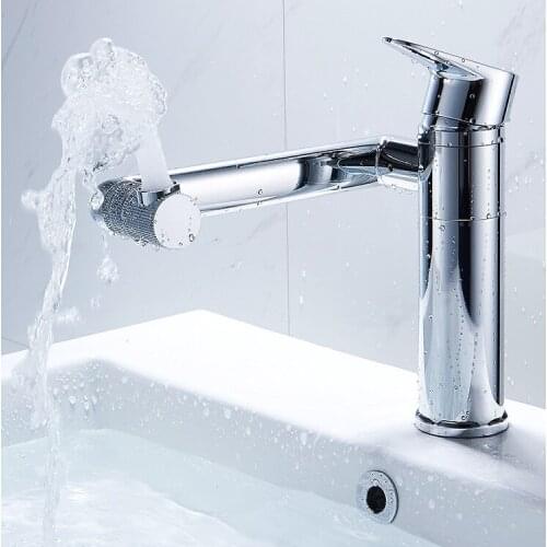 Basin Faucet 360 Degree Rotation Solid Brass Chrome Finish Vessel Sink Basin Tap Mixer Kitchen faucet