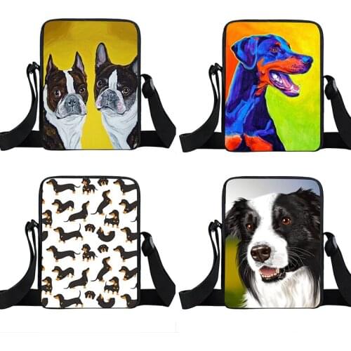 Dachshund/Golden Retriever Crossbody Bag Cute Dogs Printed Shoulder Bag Youth Messenger Bags Travel Portable Storage Bag