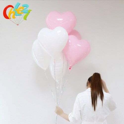 7pcs 18 inch Light film Heart Foil Balloons wedding decoration Valentines day Festival Baby Birthday party star helium balloon