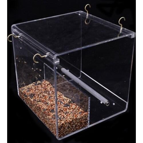 T84F Bird Feeder Acrylic Family Hanging Window Bird Feeder Transparent Outdoor Decoration Bird Feeder Pet Feeder Yard Garden