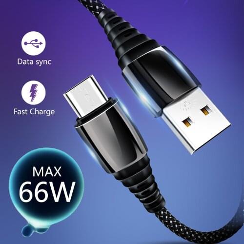 FONKEN 5A Type C USB Cable for Phone Fast Charge USB C Cord 0.3m 1m Zinc alloy Nylon braided Universal Charger Type-C Data Cable