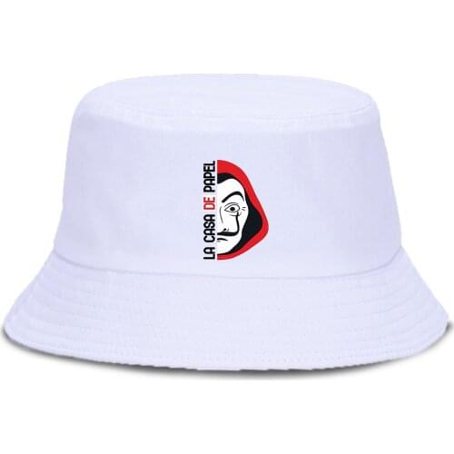 La Casa De Papel Money Heist House of Paper Bucket Hat Women Men Hip Hop Cap Fishing Hats Sun Flat Top Fisherman Caps