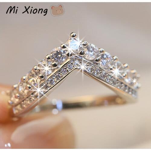Mi Xiong s925 sterling silver unique luxury full diamond crown ring designer top crafts ladies anniversary brand jewelry