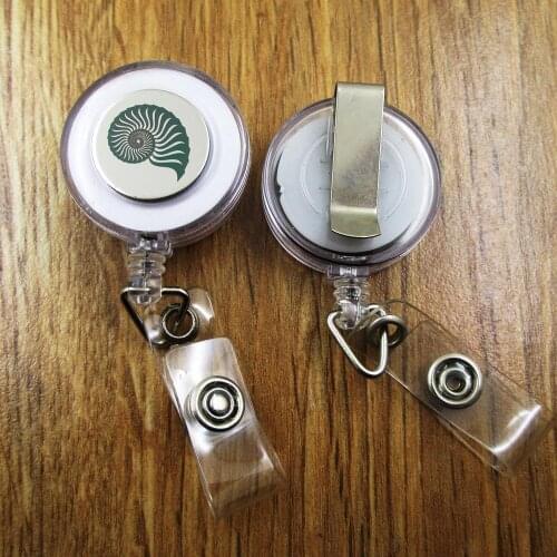 Nautilus Shell ID Badge Reel gift for him/her friend family retractable recoil id badge holder work fun