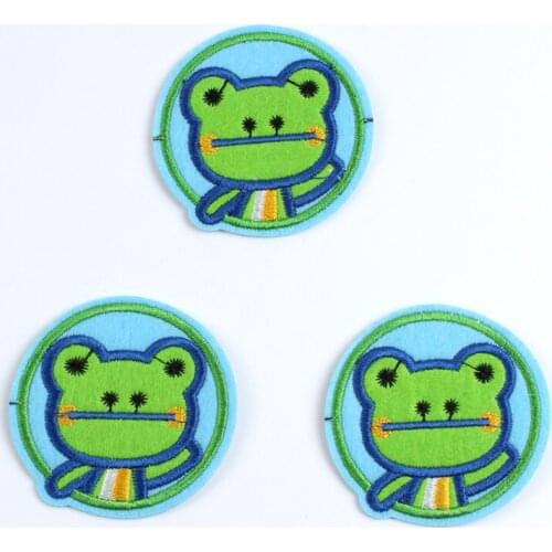 10pcs/lot Cartoon frog Appliqued Iron On Animal Patches Clothing Sticker Lovely Patch Garment Sewing Accessories Supplier