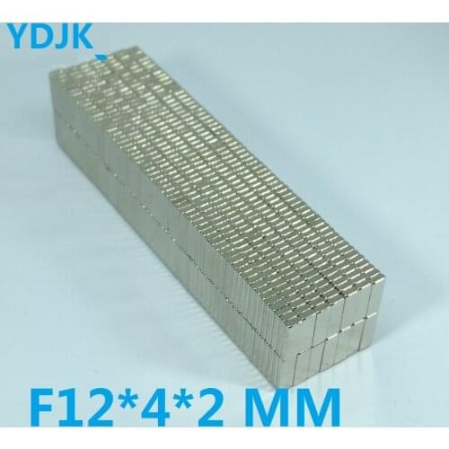 100pcs/lot N35 Rectangular magnet f 12 x 4 x 2 Super Strong Neodymium magnet 12x4x2 NdFeB magnet 12*4*2