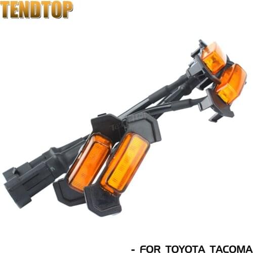 12V For 2016-2018 Toyota Tacoma w/TRD Pro Grill Bumper Hood Indicator Light LED Car Front Grille Lamp DRL Amber Car Assessories