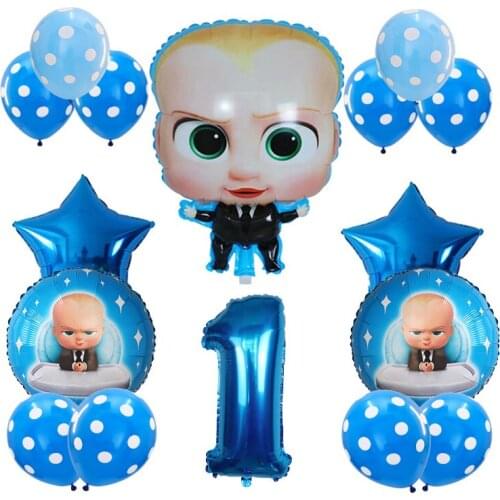 16pcs 30inch Number 1 2 3 Boss Baby Balloon Foil Helium Balloons Birthday Party Baby Shower Decoracao Kids Toys Latex Air Globos