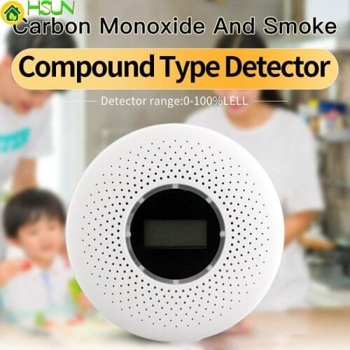 2 in 1 Smoke Fire CO Gas Detector CO Detector Gas Leak Detector with Sound and Light Alarm Gas Analyzer CO Monitor Sensor