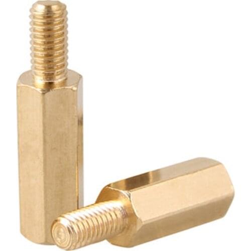 20Pcs M2 Allen hexagonal groove brass Copper column Hex Isolation Single-pass Stud Motherboard Chassis bolt 3mm-20mm L