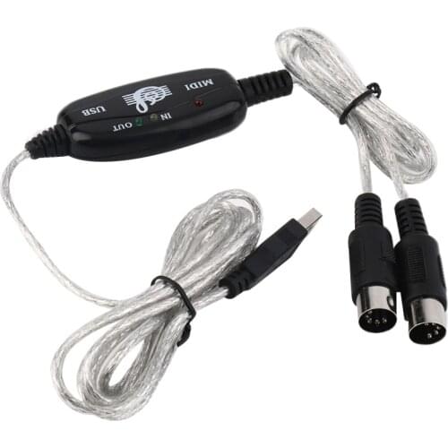 2021 HOT New USB IN OUT MIDI Interface Cable Converter PC to Music Keyboard Adapter Cord Wholesale