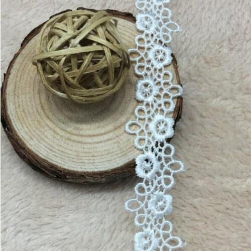 30Yards DIY Trims Cool Flower Design Embroidered Lace Trims African Cord Lace Wedding Bride Dress Sewing Craft