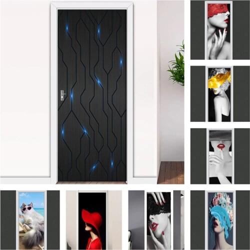 3D Door Sticker Door Wrap Wall Sticker Mural Wallpaper Self Adhesive PVC Removable Waterproof Door Decal Home Decor Dropshipping