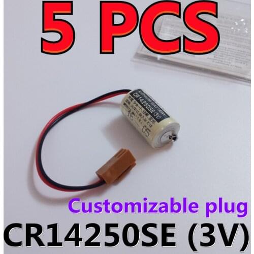 5 PACK HOT NEW PLC Industrial Control For SANYO CR14250SE CR14250 14250 3V Lithium Battery With FANAC Brown Plug