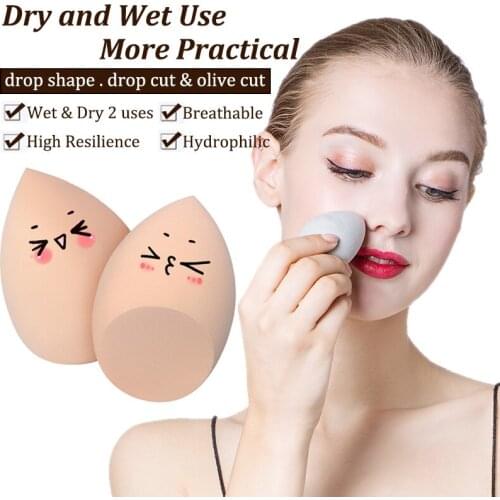 8pcs/set Smooth Cosmetic Powder Sponge Puff Cut Shape Foundation Make Up Concealer Sponge Water Drop Bevel Makeup Blender Tool