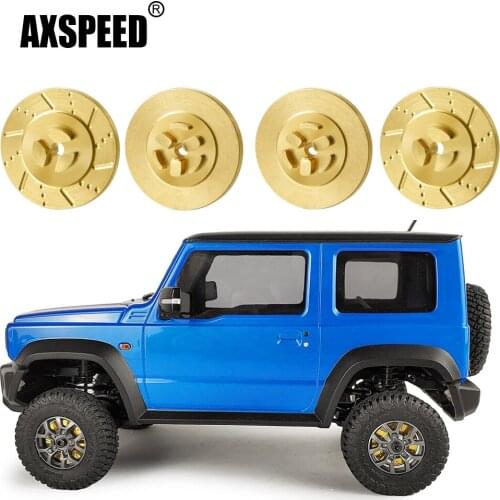 AXSPEED Widen Brass Counterweight Steering Knuckles Blocks Wheel Hub Coupler for Kyosho Jimny 1/18 RC Crawler Car Upgrade Parts