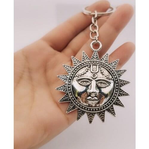 Smiley Keychains LARGE Sun Keychain DIY Jewelry Car Key Chain Ring Holder Souvenir For Gift