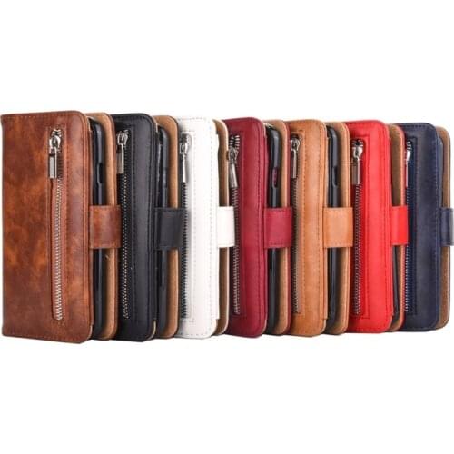 For iPhone X / XS / XR / XS Max Flip Detachable Zipper Pattern PU+ TPU Leather Case with Card Slot & Wallet & Photo Frame