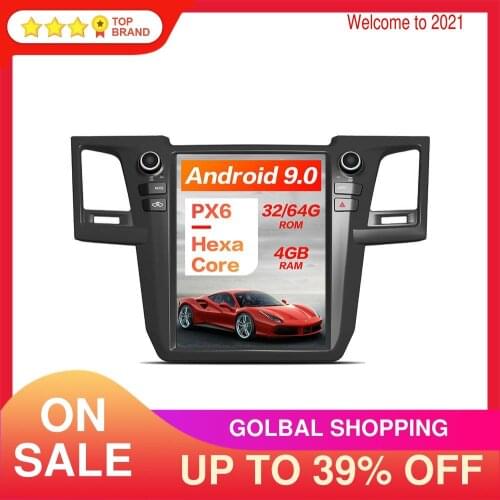 For Toyota Fortuner For Toyota Hilux 2007-2015 Android 9.0 Tesla Style Screen Auto Radio Stereo Headunit Car Multimedia Player