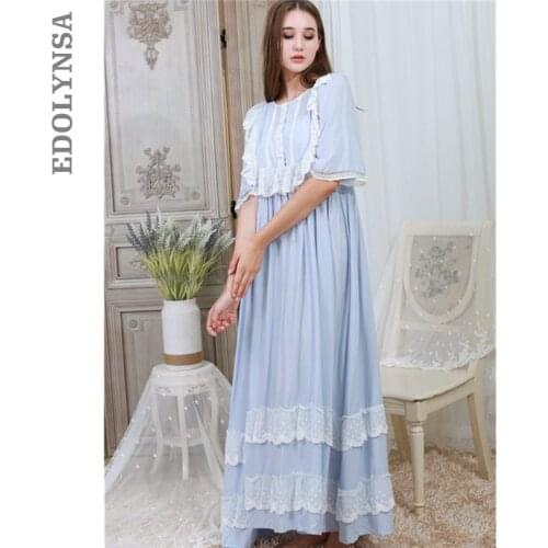 Женские ночные сорочки с кружевом EDOLYNSA China At AliExpress