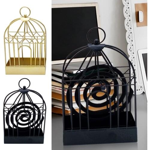 Creative Mosquito Coil Holder Nordic Style Birdcage Shape Summer Day Iron Mosquito Repellent Incenses Rack Plate Home Decoration