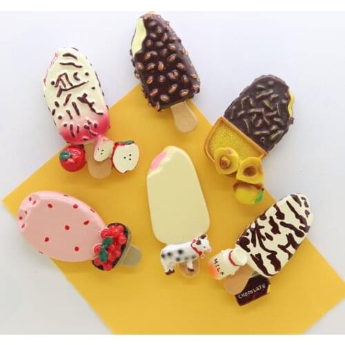 Fridge magnet ice bar colorful kids like food mini model toy kitchen decoration magnetic sticker paste art crafts gift resin