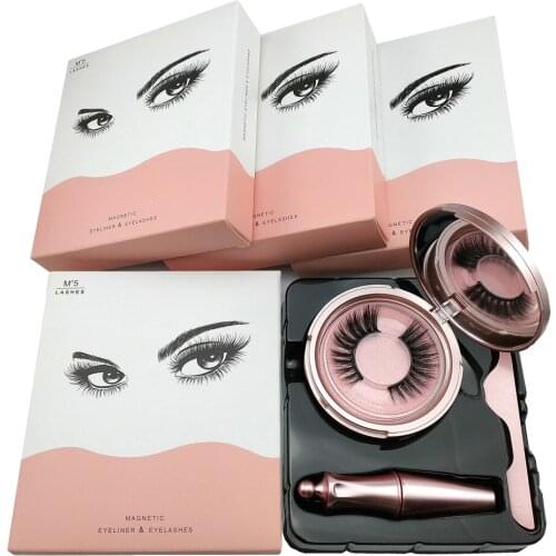 10 sets Magnetic False Eyelashes with Magnetic Liquid Eyeliner 2 pairs Eyelash/set Wholesale Easy To Wear Lashes Women Makeup