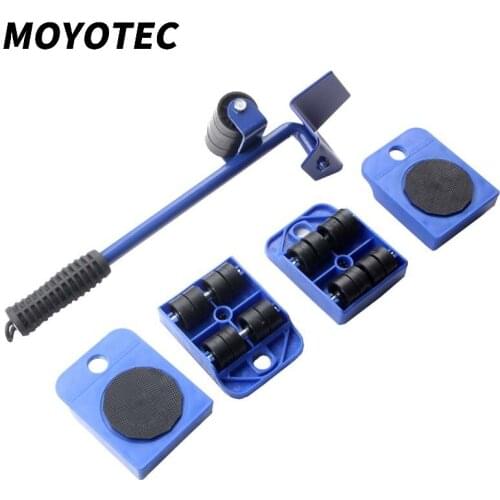 MOYOTEC 5PCS Moves Furniture Tool SetTransport Shifter Moving Wheel Slider Remover Roller Professional Heavy Bar Mover Device