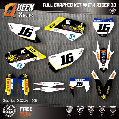 Queen X Custom Team Graphics Decals Stickers Kit For Husqvarna Sticker Decal 2014-15 TC FC 2015-16 FE TE 125 to 450cc 08