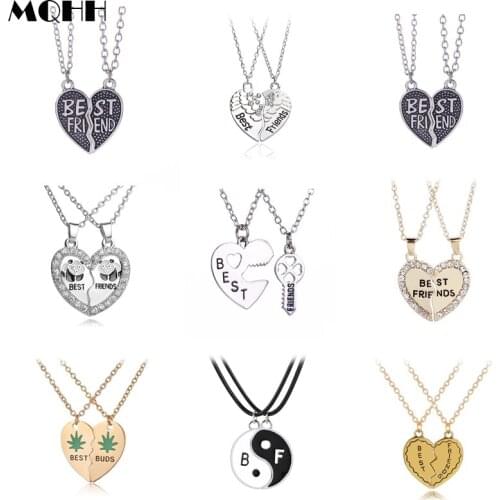 Fashion Golden Silver Best Friend Necklace Set Panda Whale Key Tree Tai Chi Necklace Woman Jewelry Accessories Gift For Friends