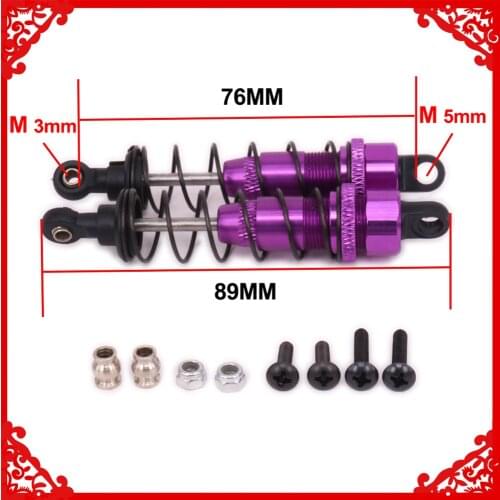 2PCS Alloy Front Shock Absorber Oil Filled Type Length Adjustable For Rc Hobby Model Car 1/10 Kyosho Optima 4Wd Hopup Parts