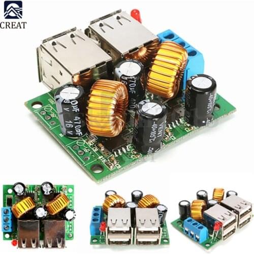 4-USB Port A5268 Step Down Power Supply Converter Board Module DC 12V 24V 40V to 5V 5A For MP3/MP4 Phone Car Equipment