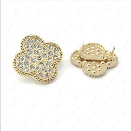 10pcs/lot new DIY woven bag surface decoration diamond-studded flower shape buckle