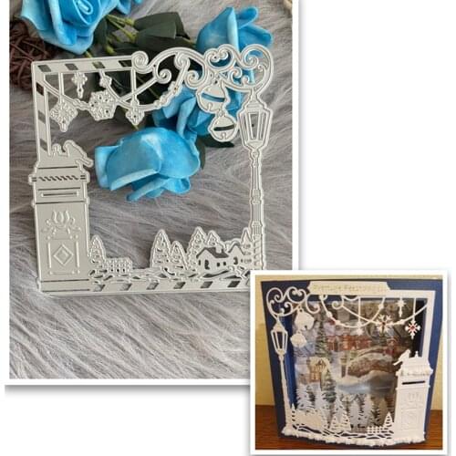Christmas frame with tree snowflake die Metal Cutting Dies DIY Scrapbook Paper Cards Embossing Craft Die Cut handmade craft