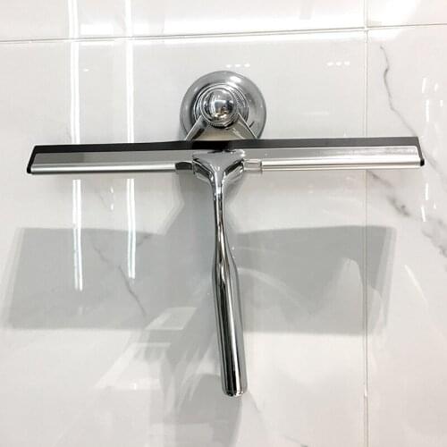 Stainless Steel Shower Squeegee Window Glass Kitchen Car Glass Bathroom Cleaning Tool Glass Wiper Scraper with Holder Hook