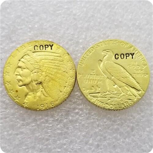 USA 1916-S $5 Indian Head Quarter Eagle Gold Coin COPY COIN