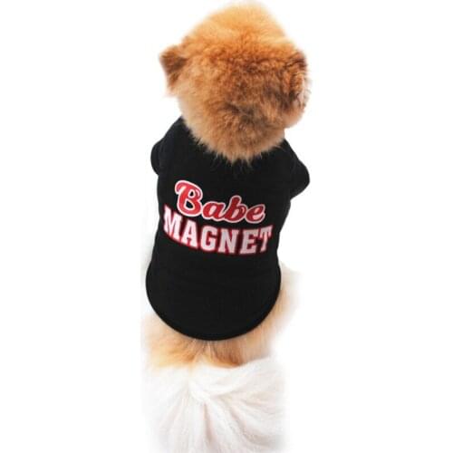 Supplies, New Style Spring & Autumn Cotton Vest With Print For Dogs Black Attractive Clothes