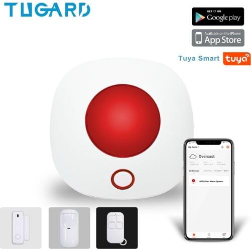 Tugard Tuya Wireless Strobe Siren Alarm System With Remote Control Small Simple Wireless Home Security Burglar Alarm System Kit