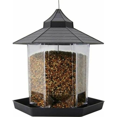 Yard Garden Outdoor Hanging Squirrel-Proof Seed Food Feeding Wild Bird FeederOutdoor Container With Hang Rope Feeding